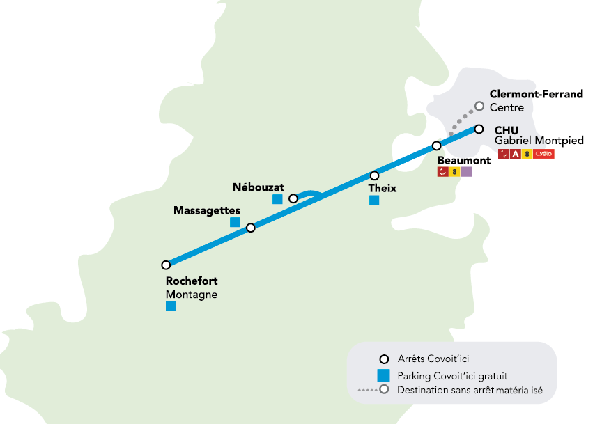 partage de trajet covoiturage Clermont-Ferrand Covoit'ici ligne